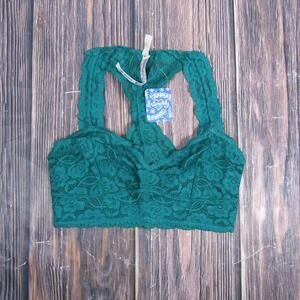 Free People Deep Green Lace Racerback Bralette